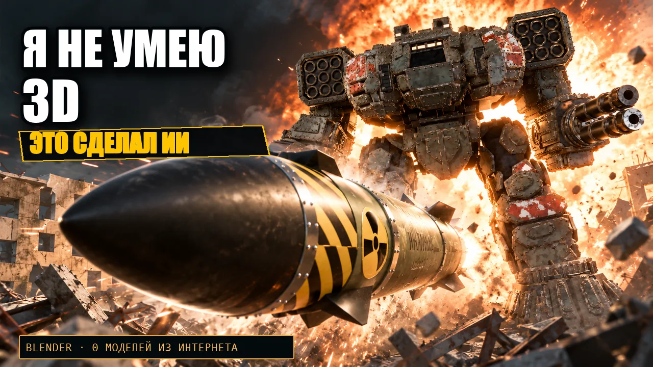 Боевой мех из кода: 3D-кино за вечер силами ИИ-агентов